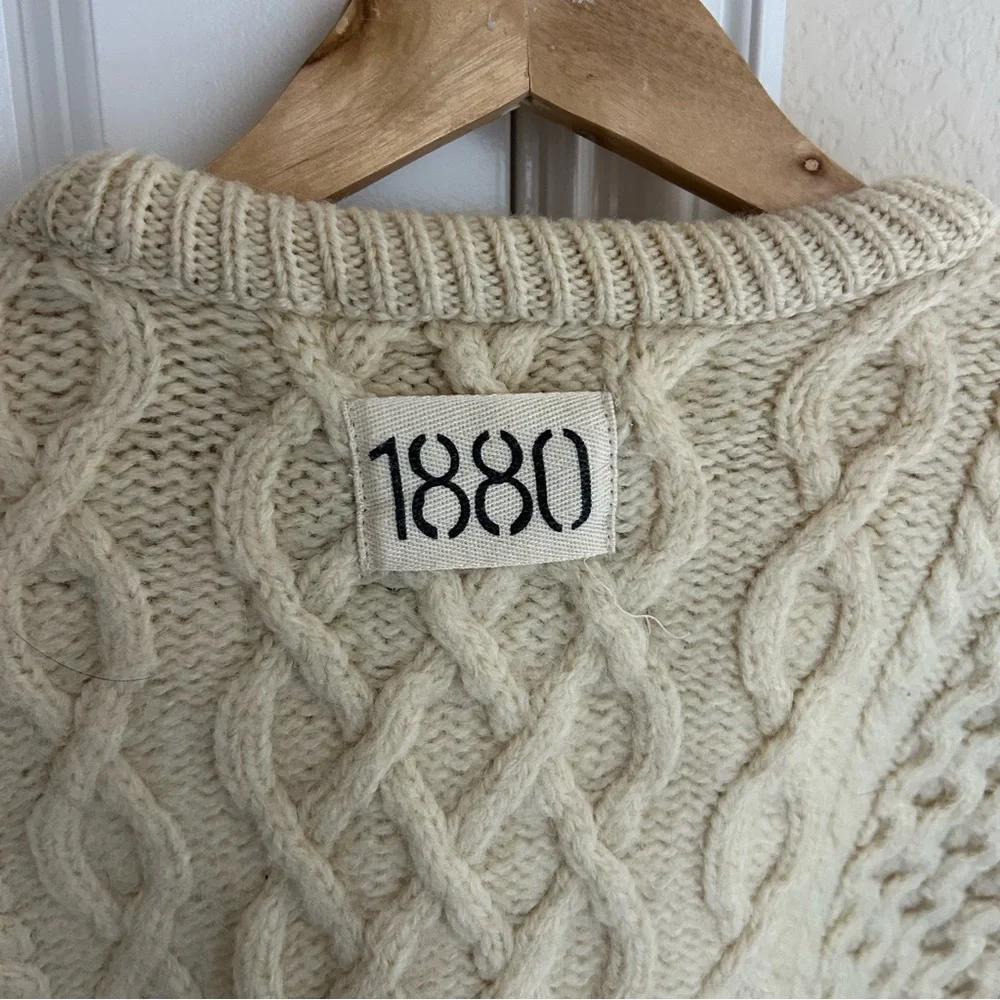 Free People Riley Vintage Patched Wool Blend Crewneck Sweater
